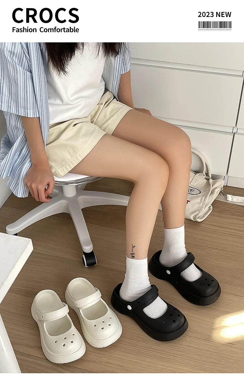Summer Women Slippers Fashion Thick Bottom Hole Shoes EVA Slippers Anti Slip Baotou Slippers Outdoor Beach Sandals Slippers 5