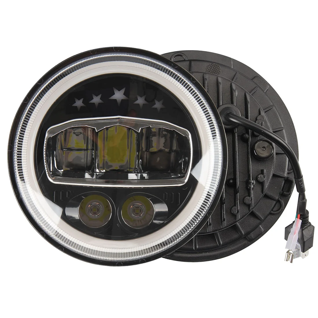 

7 Inch Round LED Headlights Halo Headlight with DRL High Low Beam for Jeep Wrangler JK LJ CJ TJ 1997-2018 Hummer H1