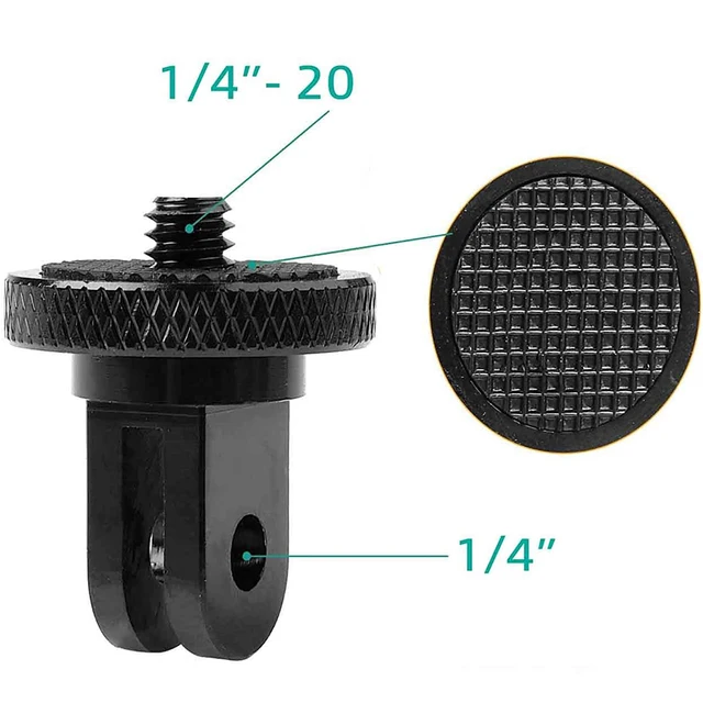 Adaptateur de trépied à vis de 1/4 pouces, support de montage rotatif à 360 degrés pour Go Pro 13 12 11 10 9 Insta 360 X5 X4 DJI OSMO 360, accessoires de caméra 2