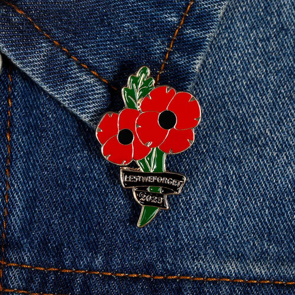 2024 Remembrance Poppies Pin Badge Brooch Lest We Forget Badge - Foto 8