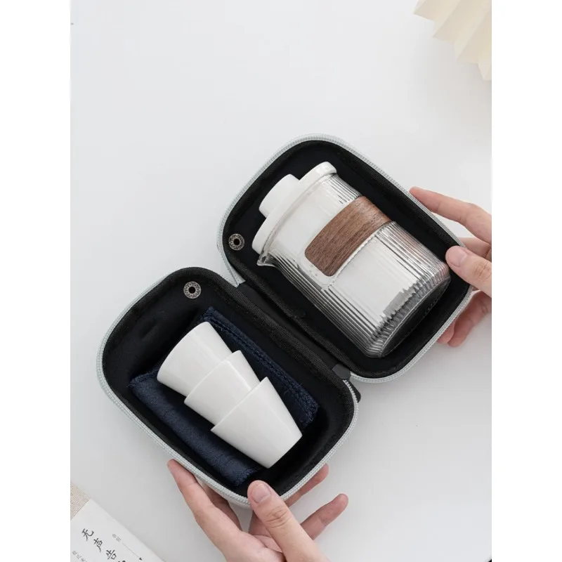 

Керамическая Экспресс-чашка, один горшок, три чашки, Портативная сумка, стеклянная дорожная фотолаборатория, кемпинг на открытом воздухе