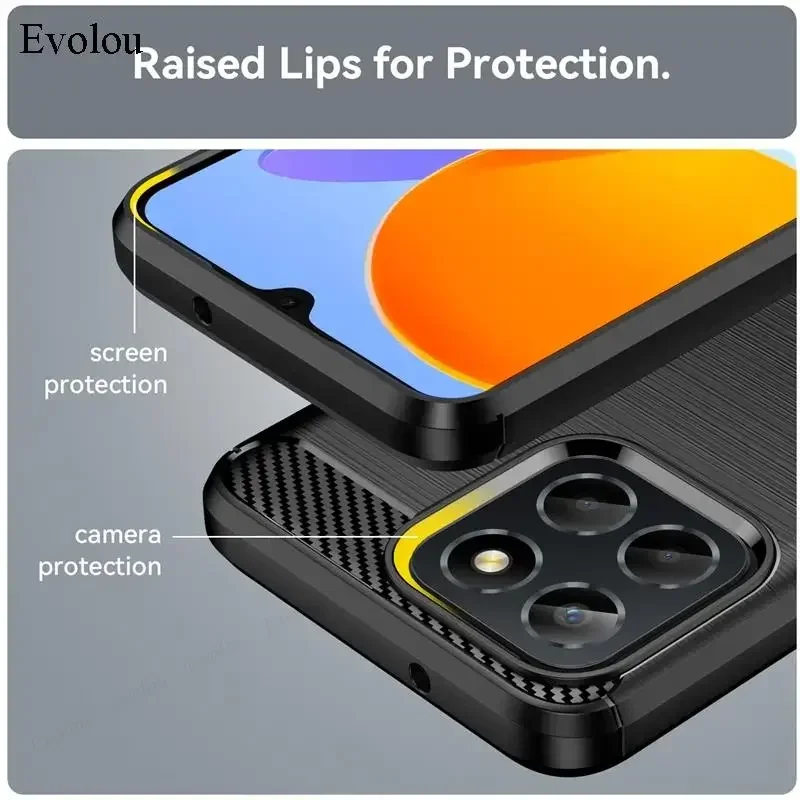 Carbon Fiber Silicone Shockproof Case with Magnetic Ring Stand Holder