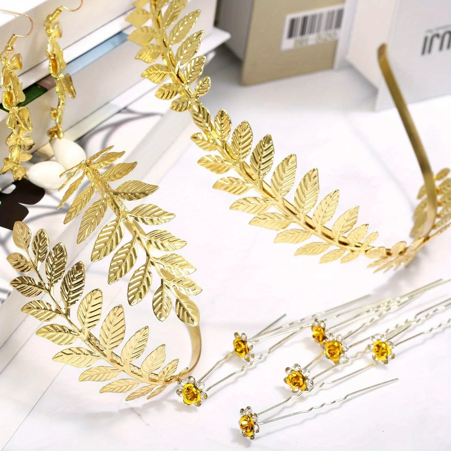 Elegant Solid Color Leaves Hairband! Non-Slip Design, New Gold Leaf Decoration, Retro Baroque Style.