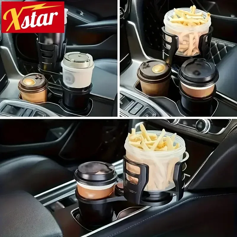 Car Cup Holder Expander 2 in 1 Multifunctional Automotive Drink Mount with 360&deg; Rotating Adjustable Car Storage Supplies