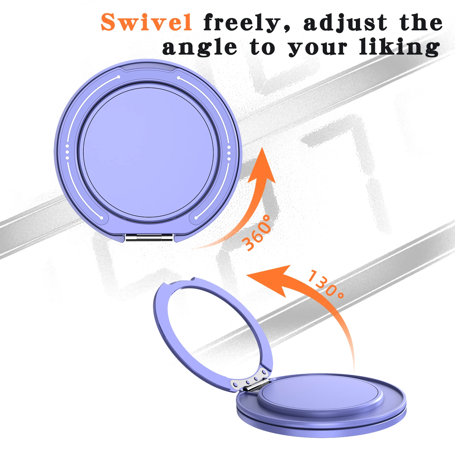 360° Rotatable Magnetic Phone Ring Holder and Stand with Universal Desktop Bracket
