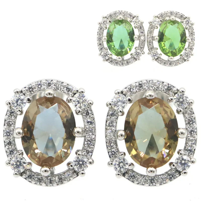 

4g Customized 925 SOLID STERLING SILVER Stund Earrings Alexandrite Topaz Iolite Zultanite Sapphire Red Ruby Peridot TanzaniteCZ
