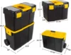 Portable Tool Box with Wheels - Stackable 2-in-1 Tool Chest with Fold-Down Comfort Handles, Tough Latches 2