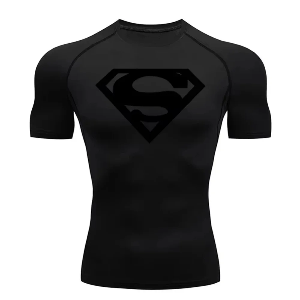 Maglietta Sportiva a Compressione da Uomo, T-Shirt a Maniche Corte ad Asciugatura Rapida, Top Estivo per Fitness, T-shirt da Bodybuilder per Corsa - immagine 5