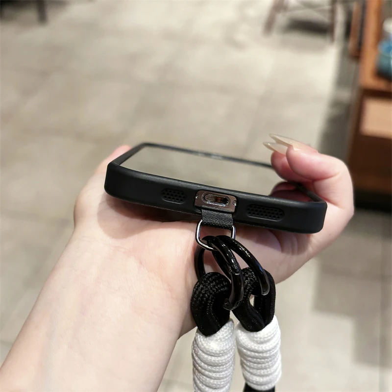 Shockproof Crossbody Lanyard Luxury Clear Acrylic Hard Phone Case