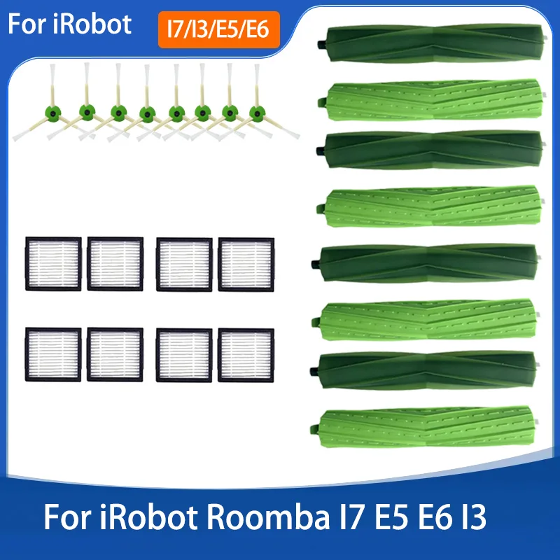 Kit di accessori di ricambio per iRobot Roomba Serie I iRobot i7 E5 E6 Filtro, spazzola principale e spazzola laterale Personalizzabile