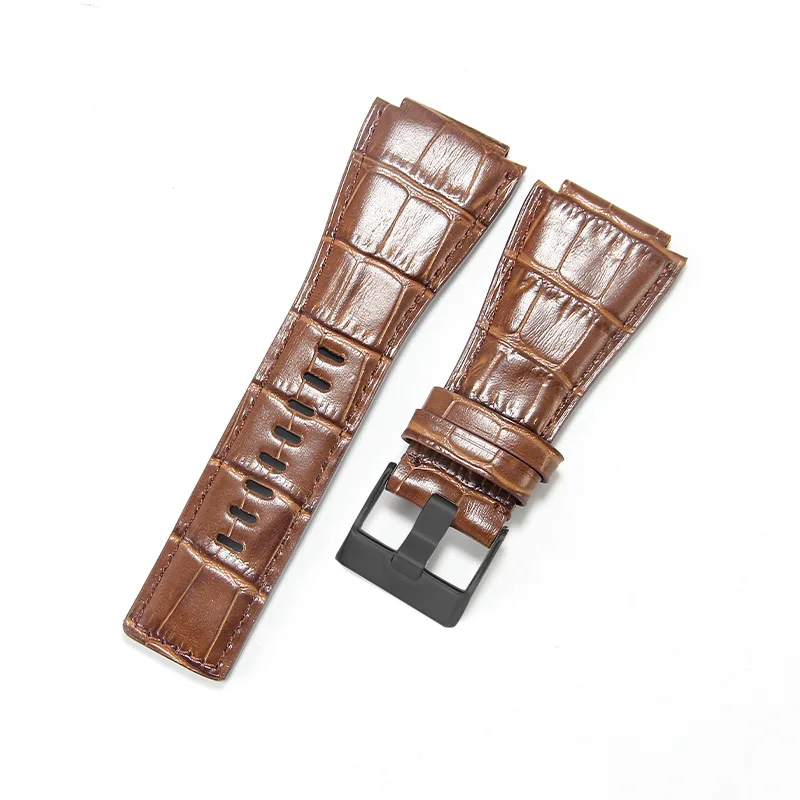 Premium Genuine Leather Watch Strap - Durable & Stylish Replacement Slub Watchband with Crazy Horse Finish