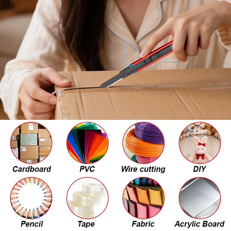 9mm 정밀 유틸리티 나이프 (알루미늄 합금 바디) - SK5 스틸 블레이드, 교체 가능 30개 °   & 60 °   공예 및 정밀 작업을 위한 각도들