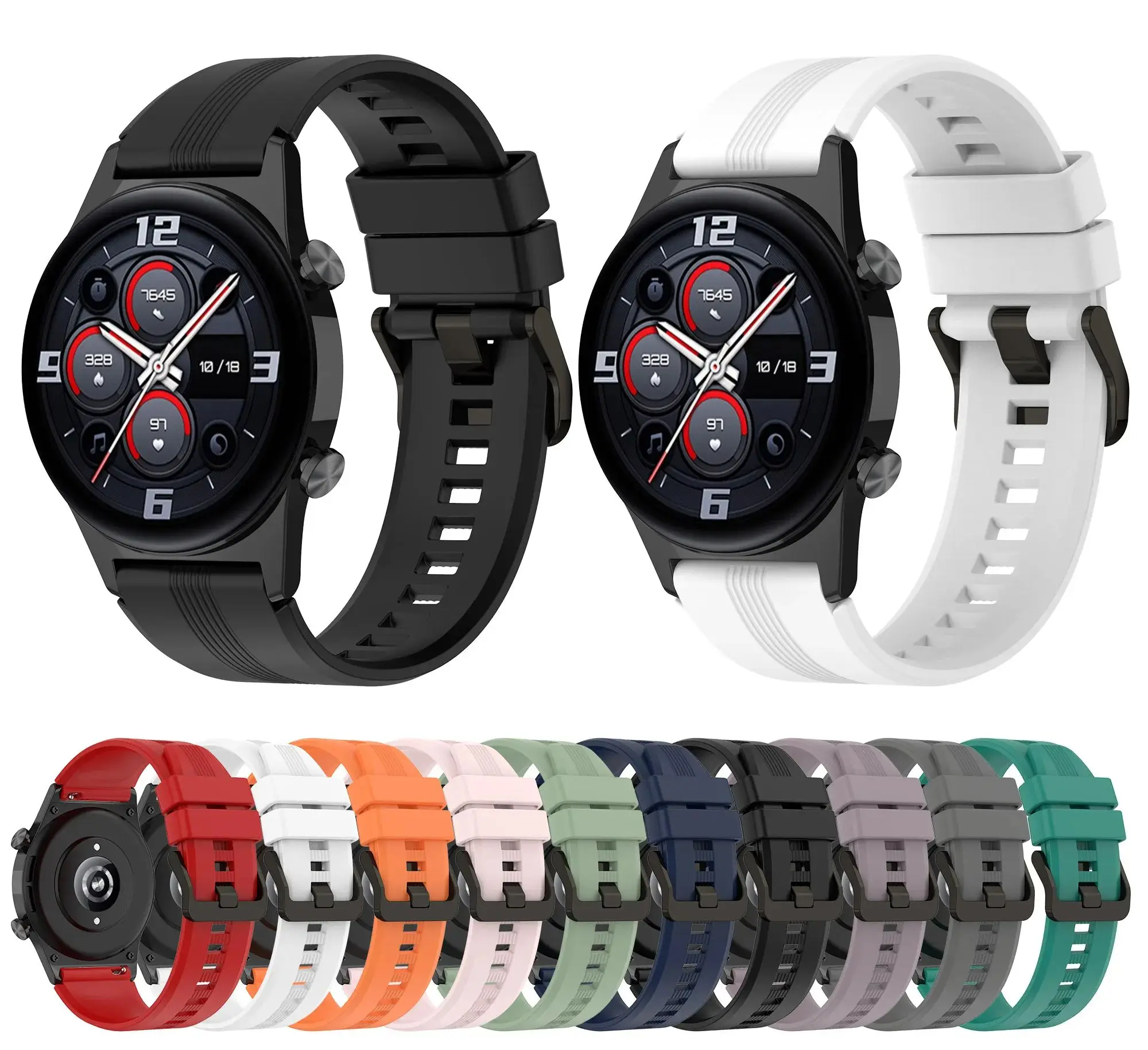Silicone 22MM Watch Strap - Durable & Stylish Bracelet Band