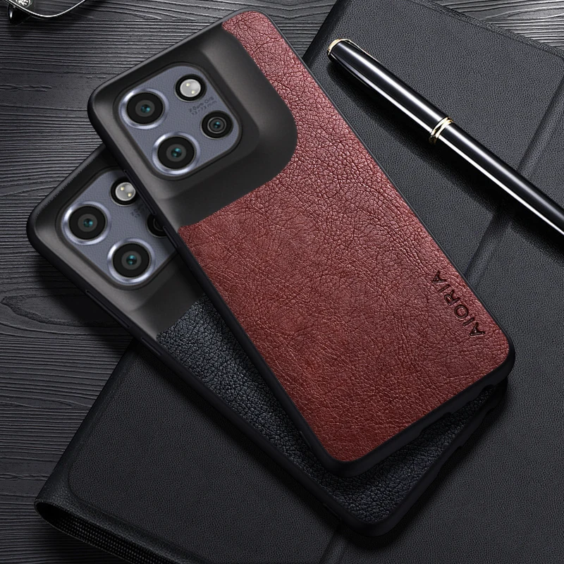 Luxury Leather Business Phone Case with Simple Design