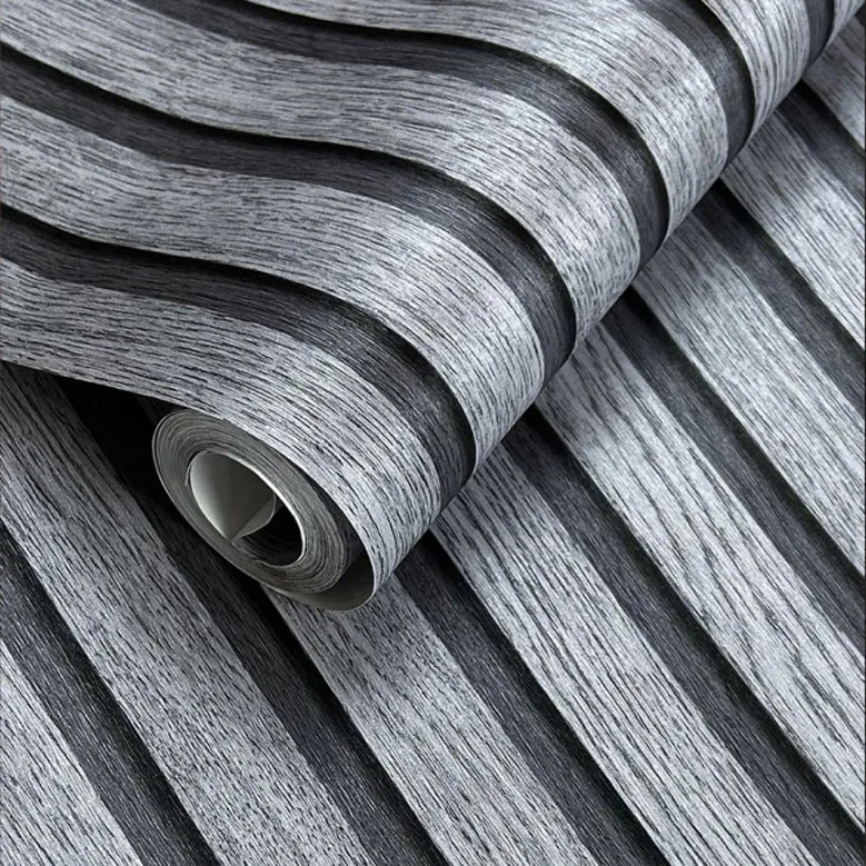 Papel tapiz Retro de listones de madera de roble con efecto 3D, rollo de  papel de