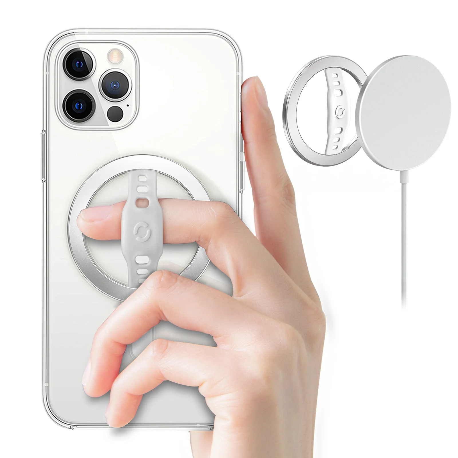 حامل البنصر المغناطيسي من السيليكون مريح لهاتف iPh...