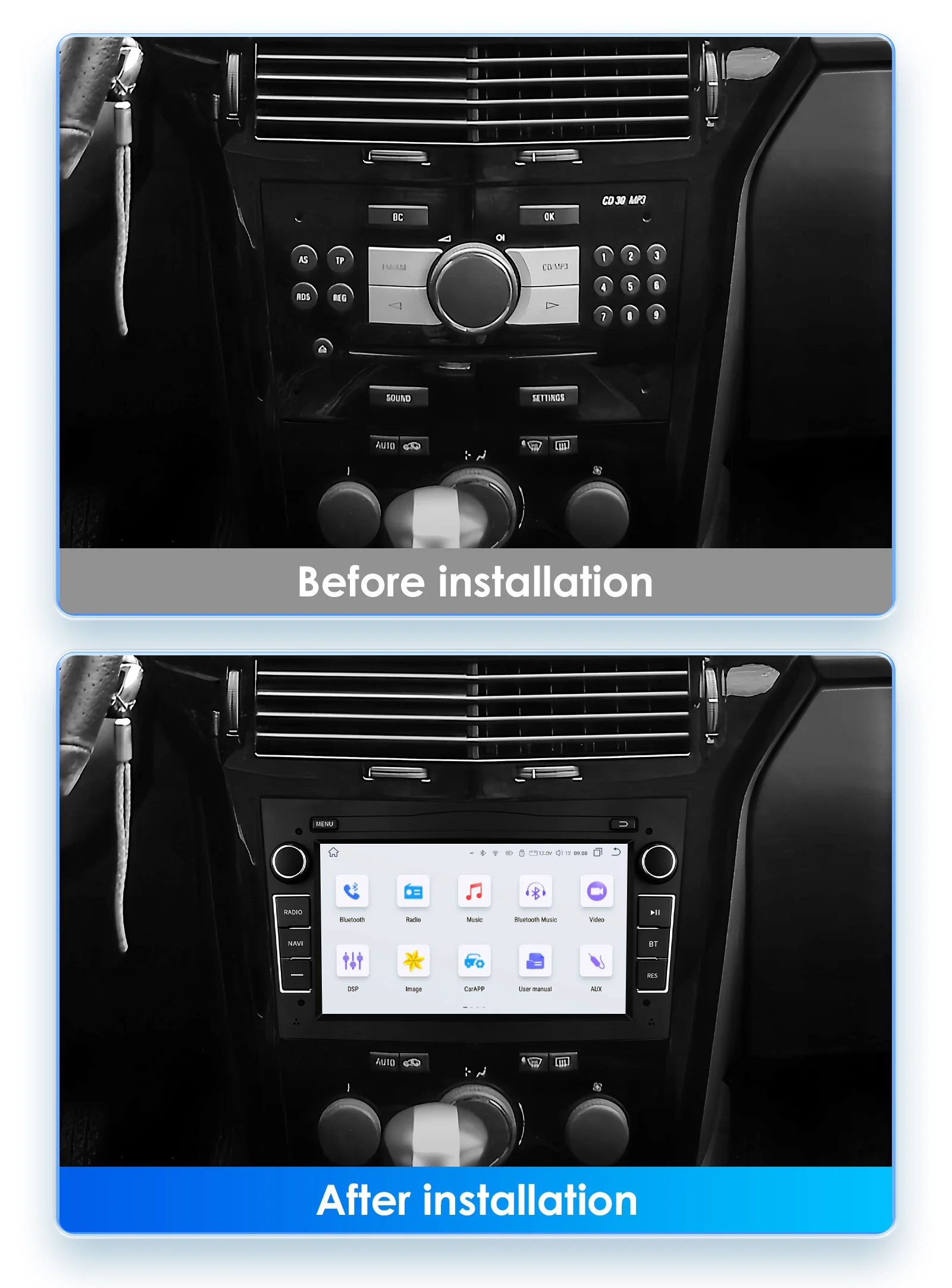 Hizpo 7 "autoradio Multimedia para Opel Astra H J 2004 Vectra Vauxhall Antara Zafira Corsa C D Vivaro Meriva Veda CarPlay WIFI BT 2