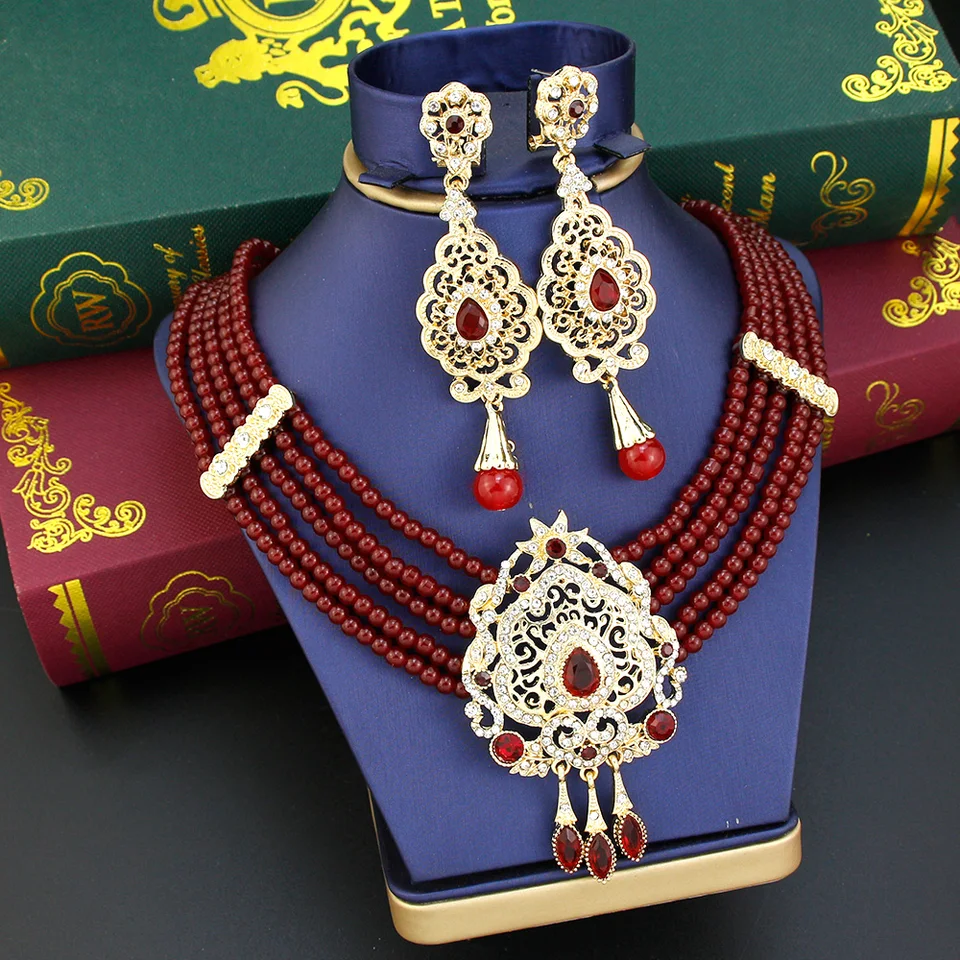 Collier Ras De Cou Vintage Les Gens Du Sud - Perles Rouges Émaillées - Occasion