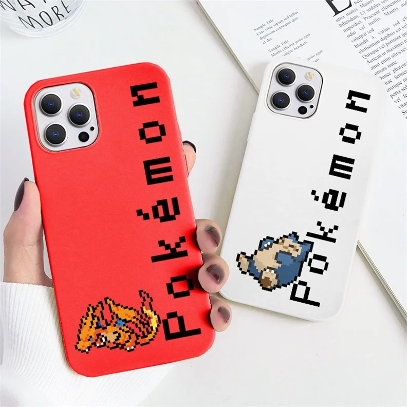 Anime Pokemon Pikachu Case For iPhone 12 13 Mini 11 Pro 7 8 6s Plus X XR XS Max SE3 2022 SE 2021 Cute Cartoon Silicone TPU Funda iphone 13 mini mobile phone cases