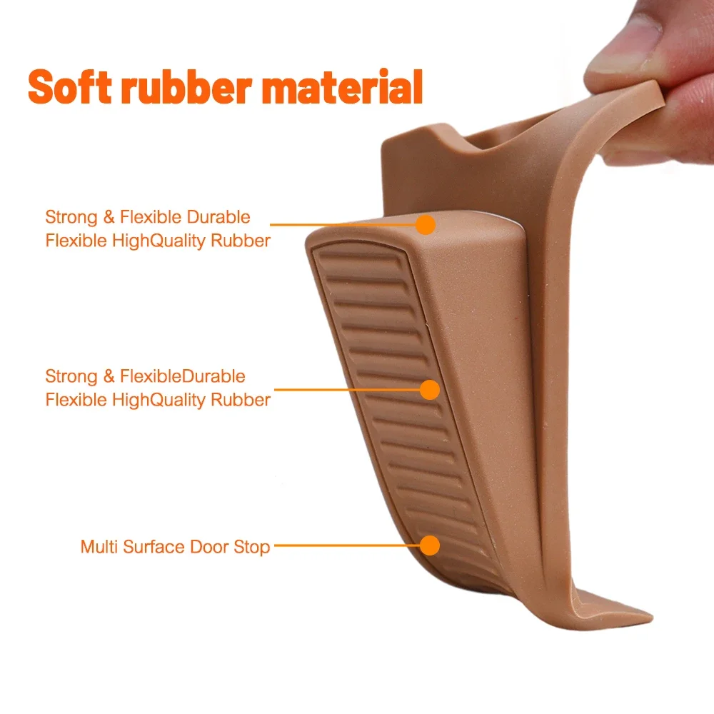 Door Stopper Floor Slanted Wedge Stackable Indoor Rubber Stop Prevents Doors From Closing