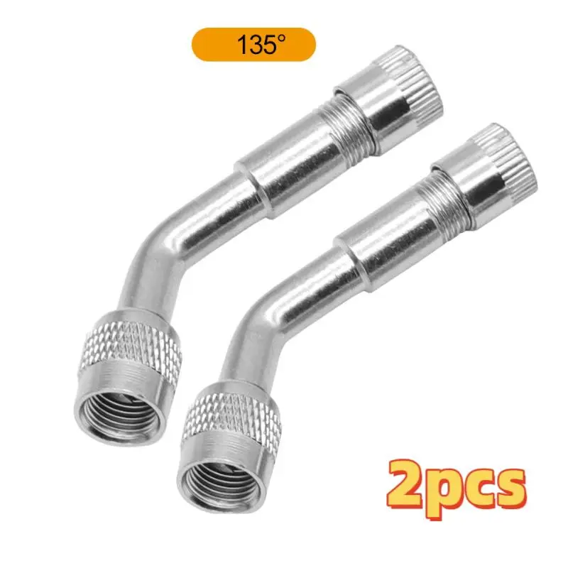 2pcs Motorcycle 45 90 135 Degree Angle Bent Valve Adaptor Tyre Tube Valve Extension Adapter For Truck Car Moto Bike