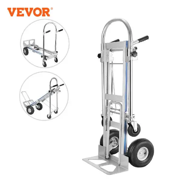 Vevor 3-In-1-Ben Alumínium Kézi Teherautó Összecsukható Dolly Kosár 1000 Font Kapacitás 350 Kg Maximális Súly Otthoni Nagy Teherbírású Munka Felhasználásával