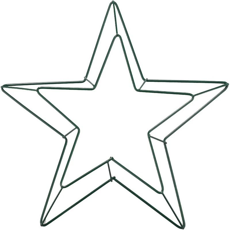 

30cm Metal Five Point Star Hoop DIY Christmas Decoration Wreath Frame Wall Hanging For Valentines Day Wedding Decorations