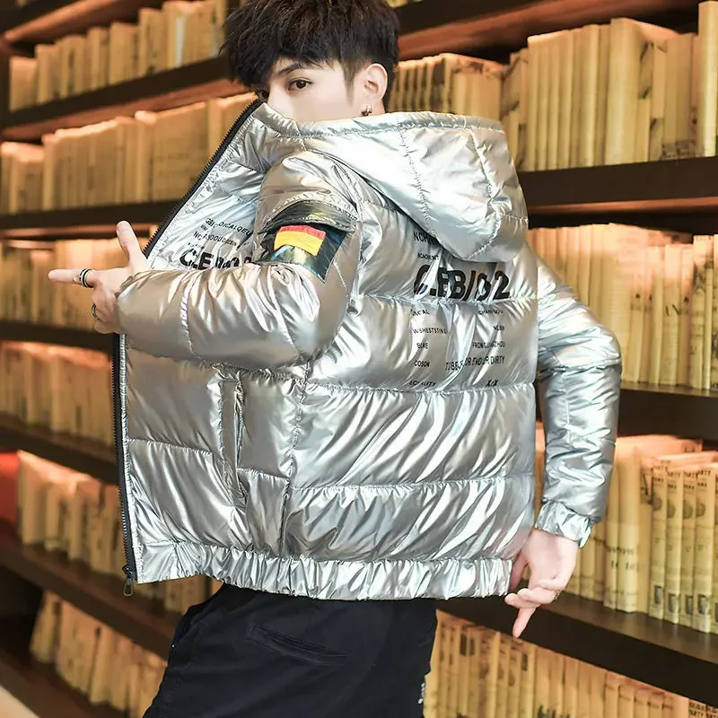 Luxury Brand Men Jacket Printed Cotton-padded Jacket Parkas Warm Glossy Windproof Coat Thick Puffer Jacket Korean Men's Clothing