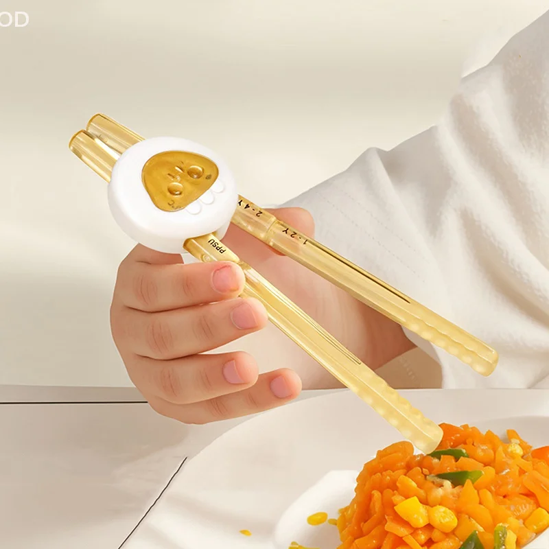 Kids Tiger Mouth Training Chopsticks Silica Gel Baby Safety Learning Aid Chop Sticks Cartoon Tools Correction Of Grip Posture