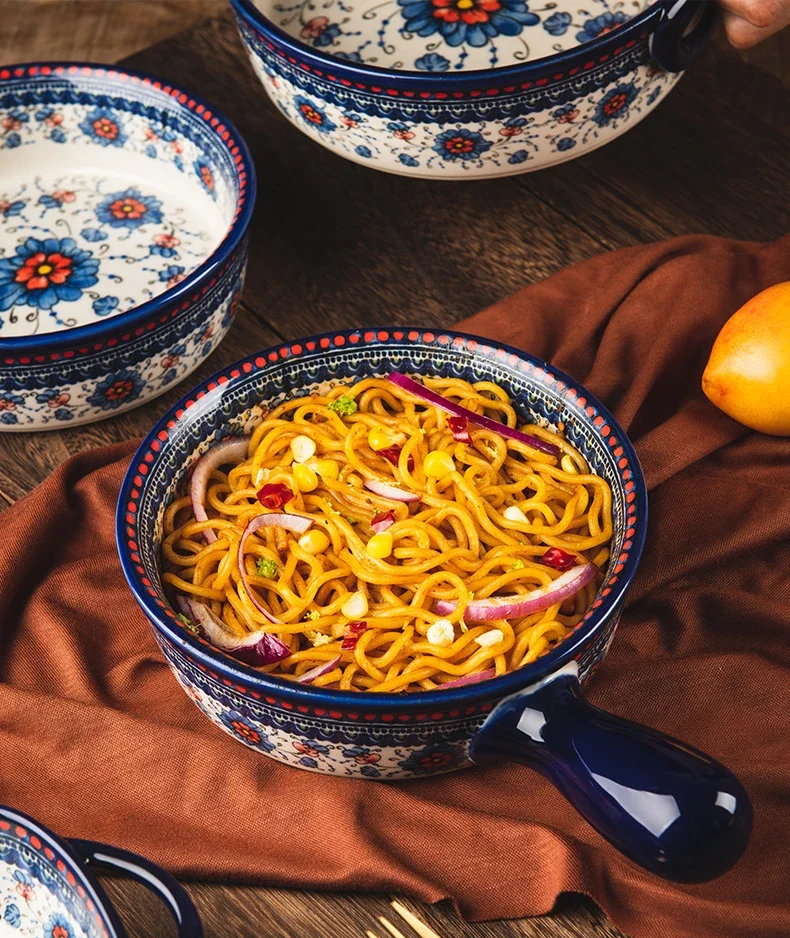 Ceramic Noodle Bowl and Bread Pan - Cooking Accessories and Bakeware Tray