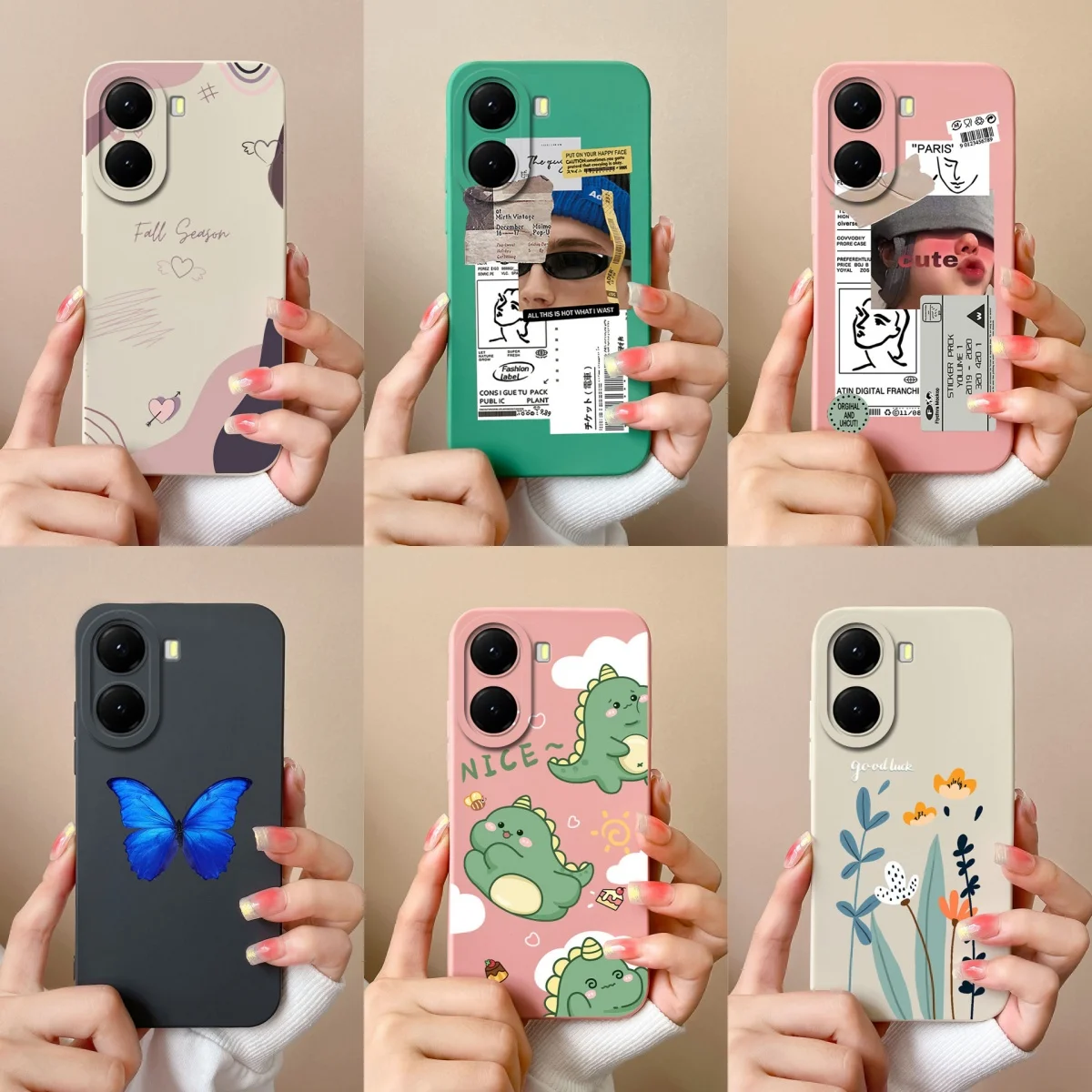 Personalized Girl Dinosaur Liquid Shockproof Non-slip Bumper Case