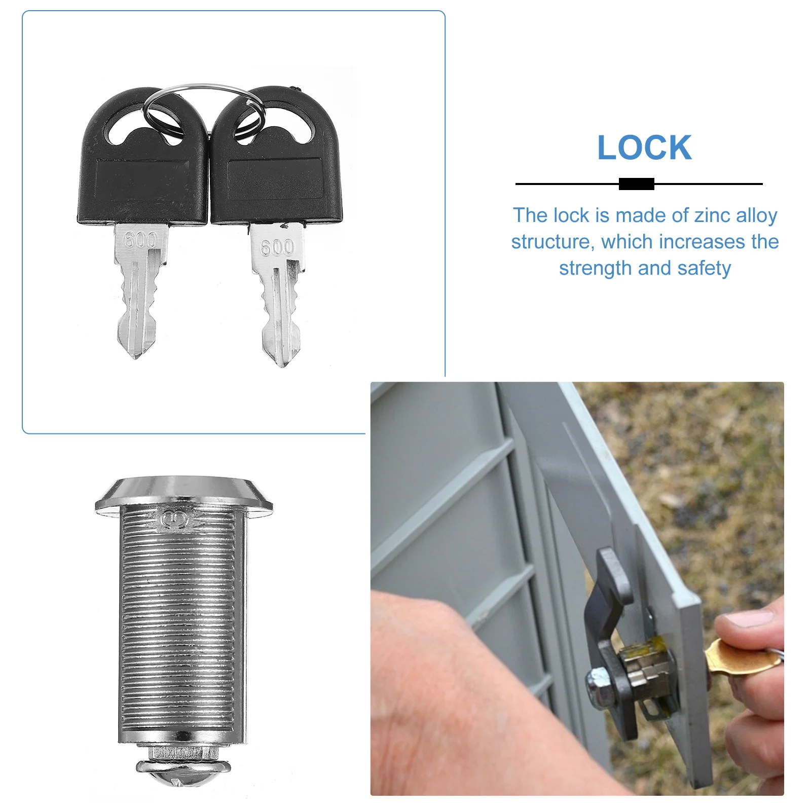 

5 Pcs with Key Mailbox Lock Kitchen Cabinets Furniture Locks Zinc Alloy Cupboard