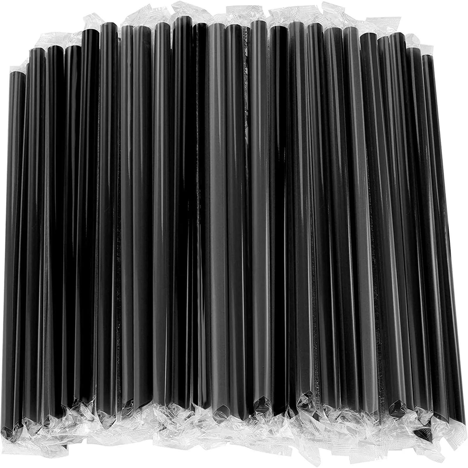 100-piece Plastic Straws Disposable Smoothie Straws For Pearl Milk Tea Drinks disposable plastic straws