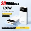 200000mah Large Capacity Power Bank 120w Super Fast Charging Powerbank Portable Battery Charger For Iphone 14 15 Samsung Huawei 1