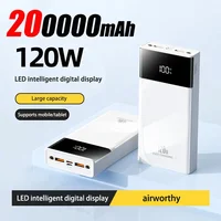 200000mah Large Capacity Power Bank 120w Super Fast Charging Powerbank Portable Battery Charger For Iphone 14 15 Samsung Huawei 1