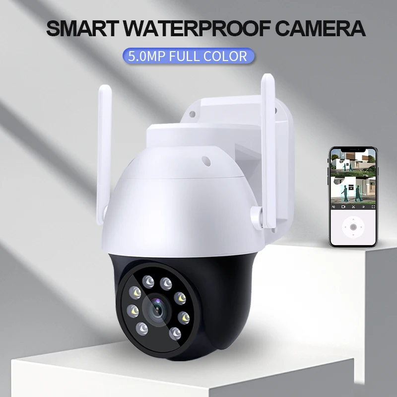 5MP Waterproof Network Camera 360° Surveillance Camera AI Intelligent Recognition Tracking Warning Two-way Voice Wifi Networking