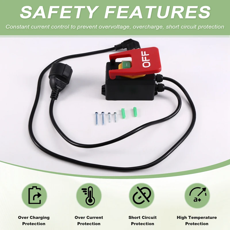 AC81-250V Single-Phase On/Off Switch Safety Switch, Zero Voltage Switch With Socket Emergency Off EU Plug