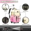 School Bags for Girls with Wheels Trolley 3 Pcs for Teens Boys Rolling Backpack Set with Lunch Bag Carry on Luggage with Roller 3