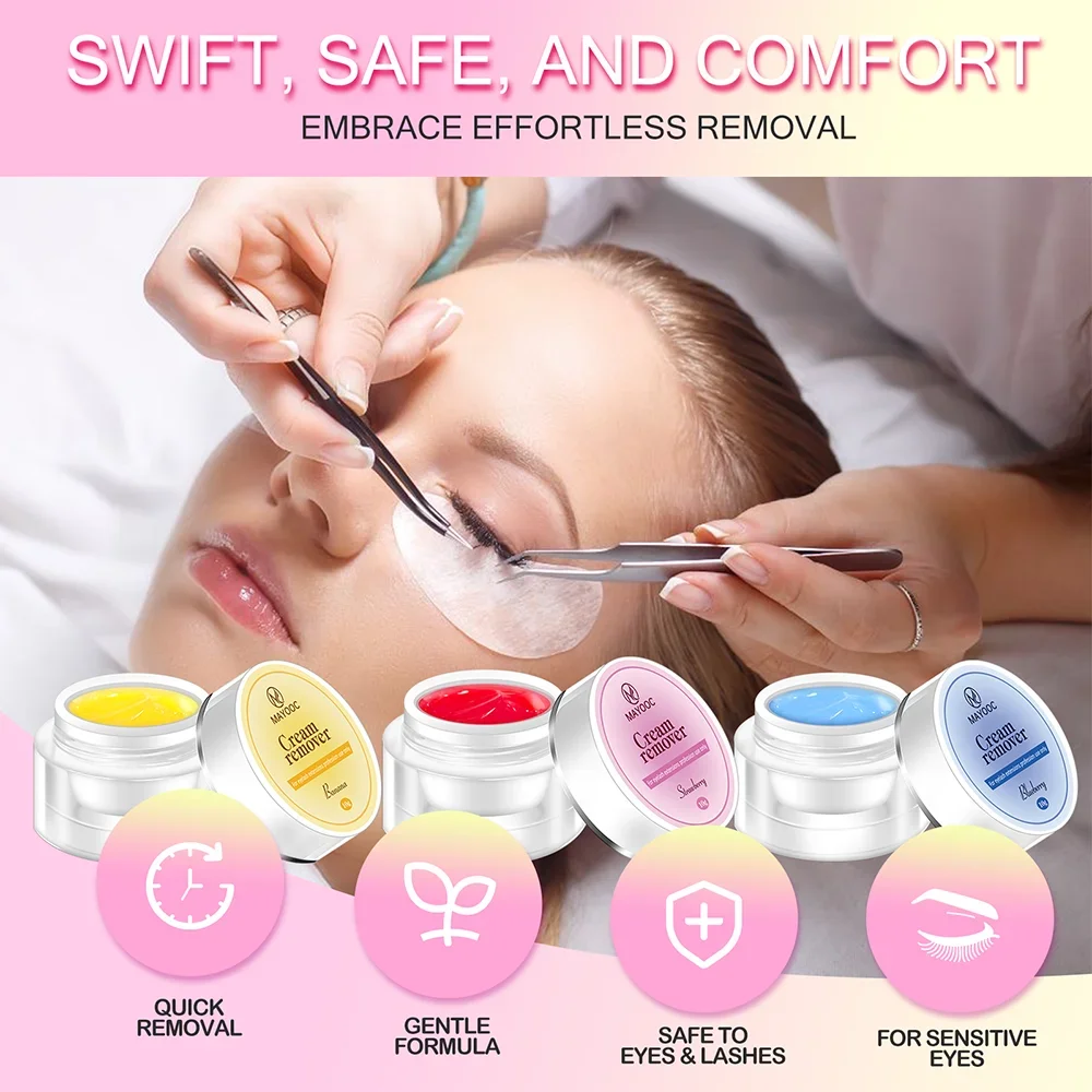 MAYOOC 5/15g Eyelash Glue Remover Quick Dry Adhesive Transparent Professional Cream Remover For Eyelash Extension Custom Logo 3