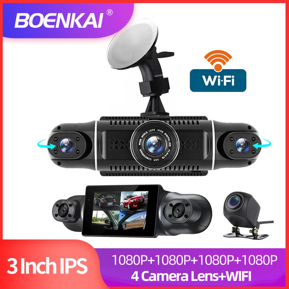 블랙박스 7인치 4K 대시 백미러 카메라, 무선 카플레이, 안드로이드, 자동 와이파이, AUX, FM, 비디오 녹음기 포함한 차량용 DVR 대시보드 블랙박스 7인치 4K 대시 백미러 카메라, 무선 카플레이, 안드로이드, 자동 와이파이, AUX, FM, 비디오 녹음기 포함한 차량용 DVR 대시보드