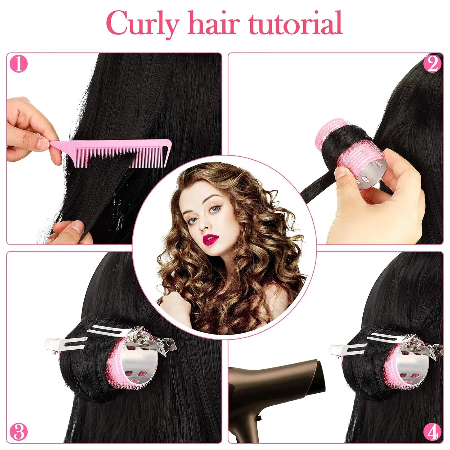 Aluminum Thermal Hair Rollers Set Self Grip Hair Rollers Hairdressing Styling Tool Random Color for Women Men 6Pcs hair styling tool hair curling tools