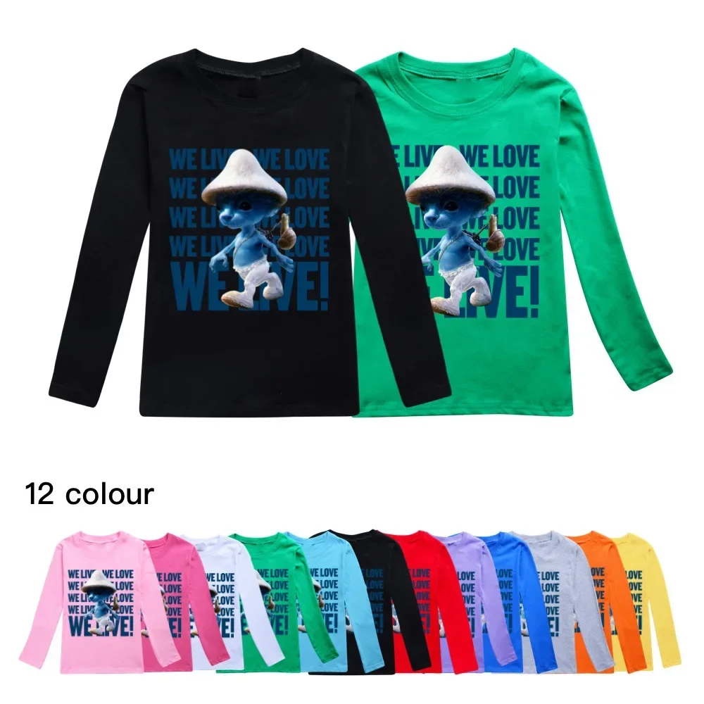 

We Live We Love We Lie TShirt Kids Шайлушай Smurfs Cat Clothes Baby Boys Long Sleeve Tops Toddler Girls Shailushai Cats T-shirts