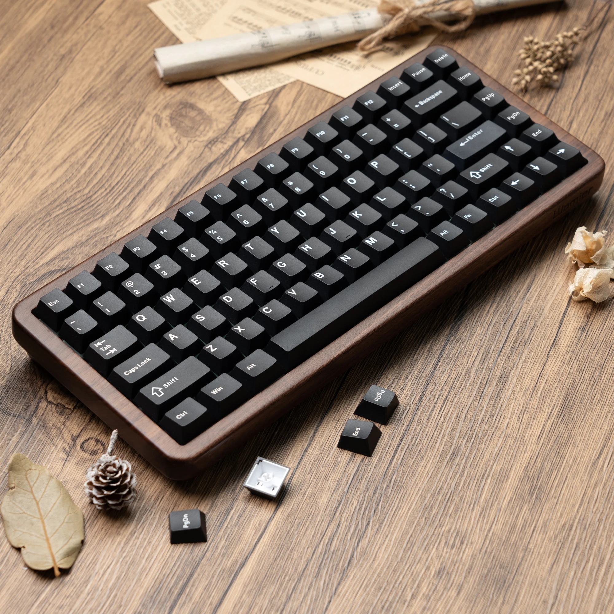 Womier WD75 V2 75% Teclado Mecânico Sem Fio Caixa De Madeira VIA