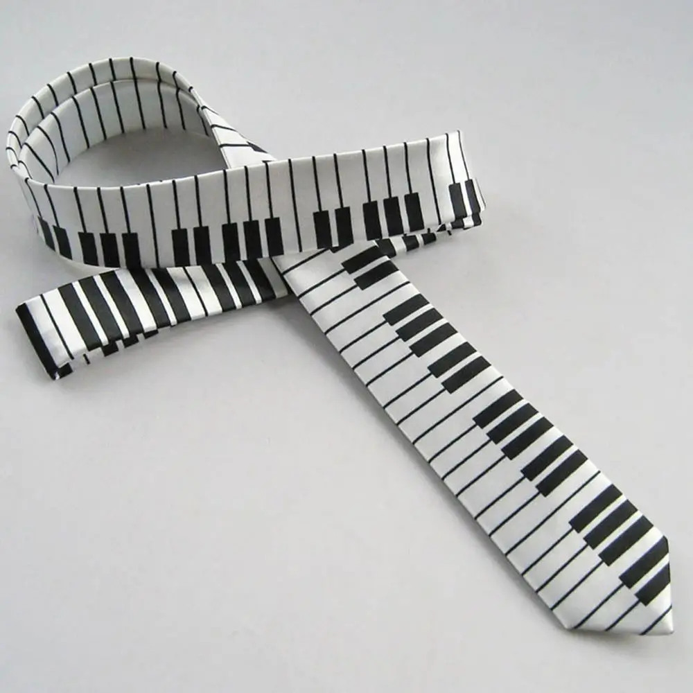 

Slim Piano Black & White Keyboard Music Tie Tie Necktie Casual