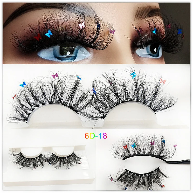 NEW Faux Mink 18 25mm Butterfly Eyelashes With Packaging Boxes Charming False Eyelashes