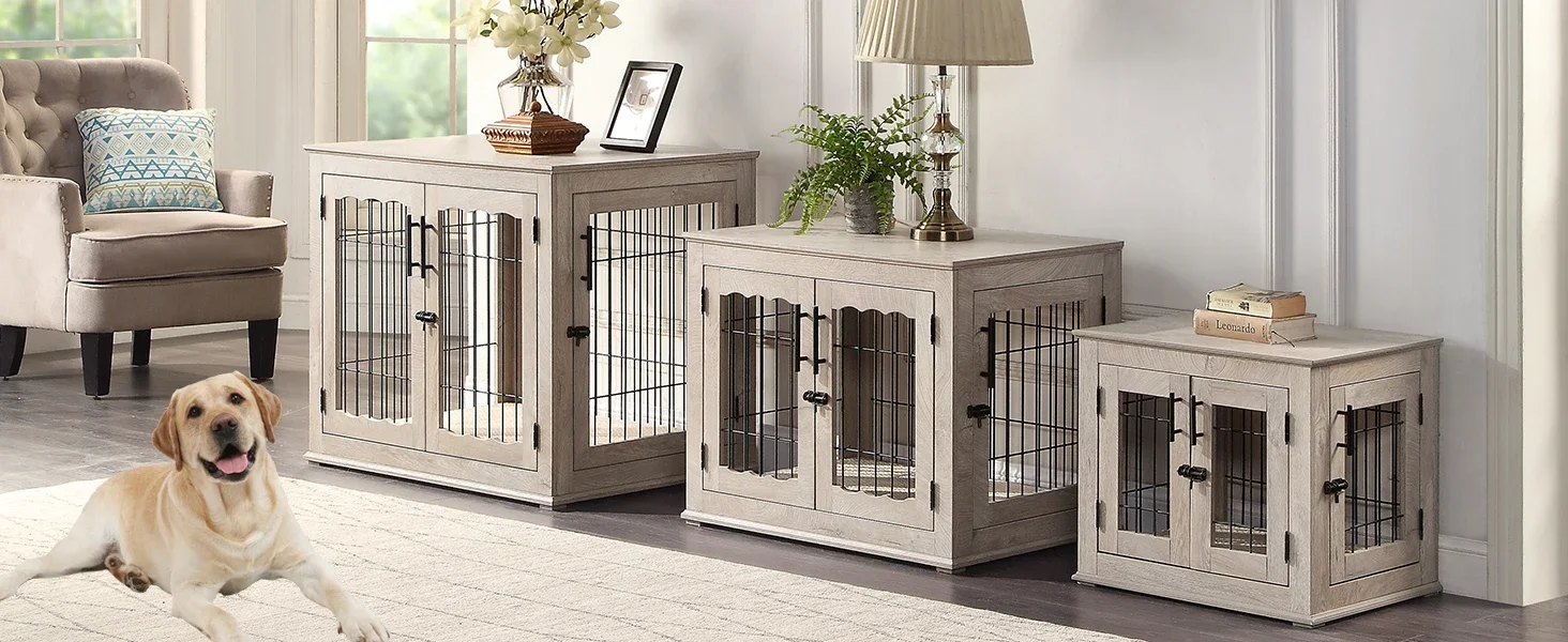 pet kennel crate for dogs wood puppy cage modern aesthetic heavy duty long lasting multi purpose