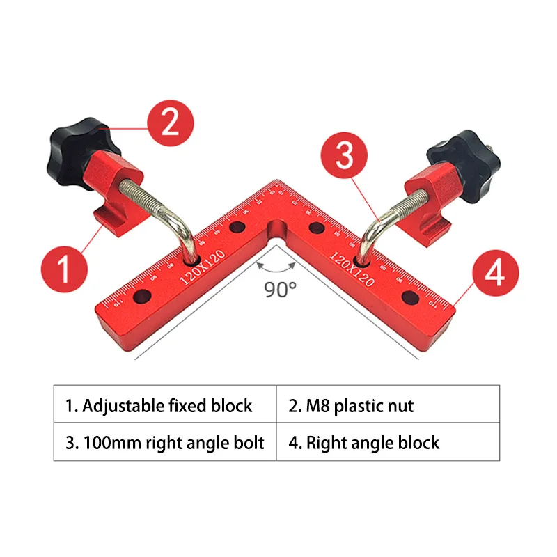 1 PC 90 Degrees L-Shaped Auxiliary Fixture Splicing board Positioning Panel Fixed clip Carpenter's Square Ruler Woodworking tool wood pellet press