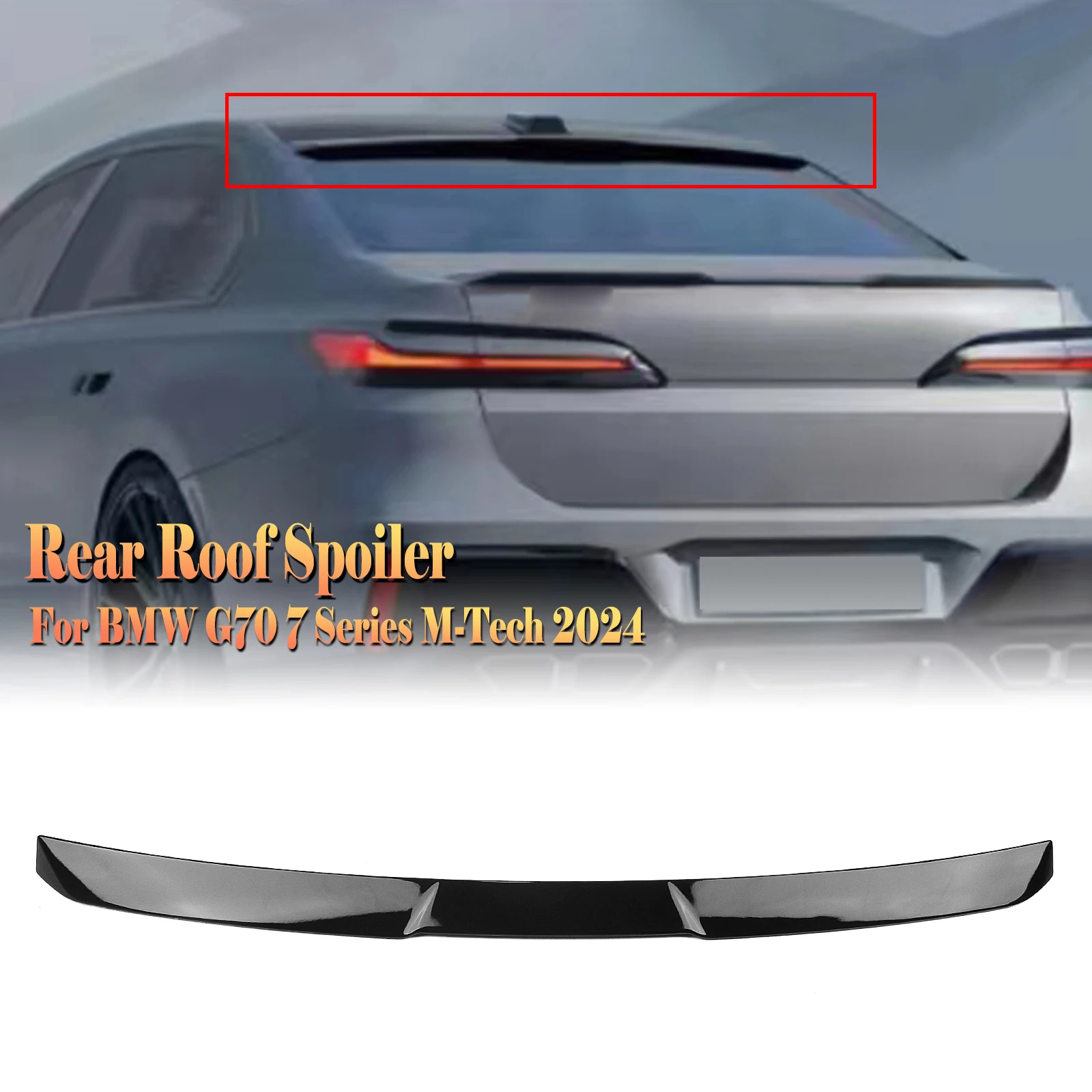 

Rear Roof Spoiler Wing For BMW 7 Series G70 M Tech 2024 Glossy Black Tailgate Trunk Lid Window Upper Splitter Lip