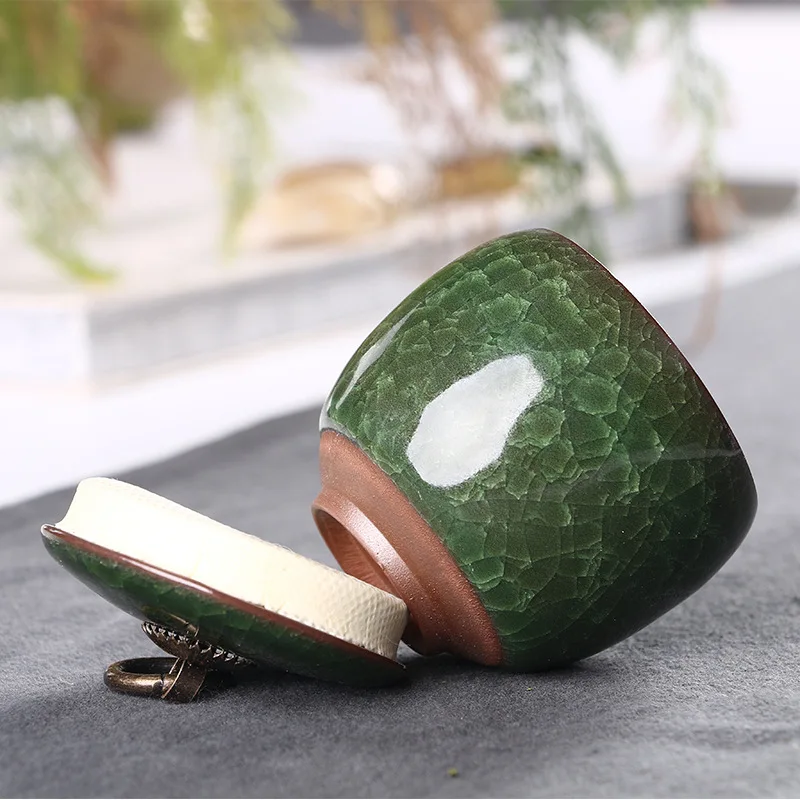 Description Picture 6 of itemCracked Ceramic Tea Caddies Coffee Canister Household Portable Travel Mini Porcelain Sealed Moisture-proof Storage Jar Home Deco