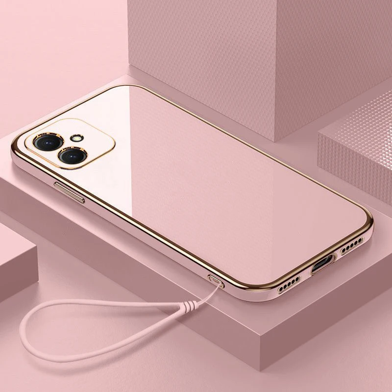 Luxury Square Plating Shockproof Phone Case for Samsung Galaxy Models